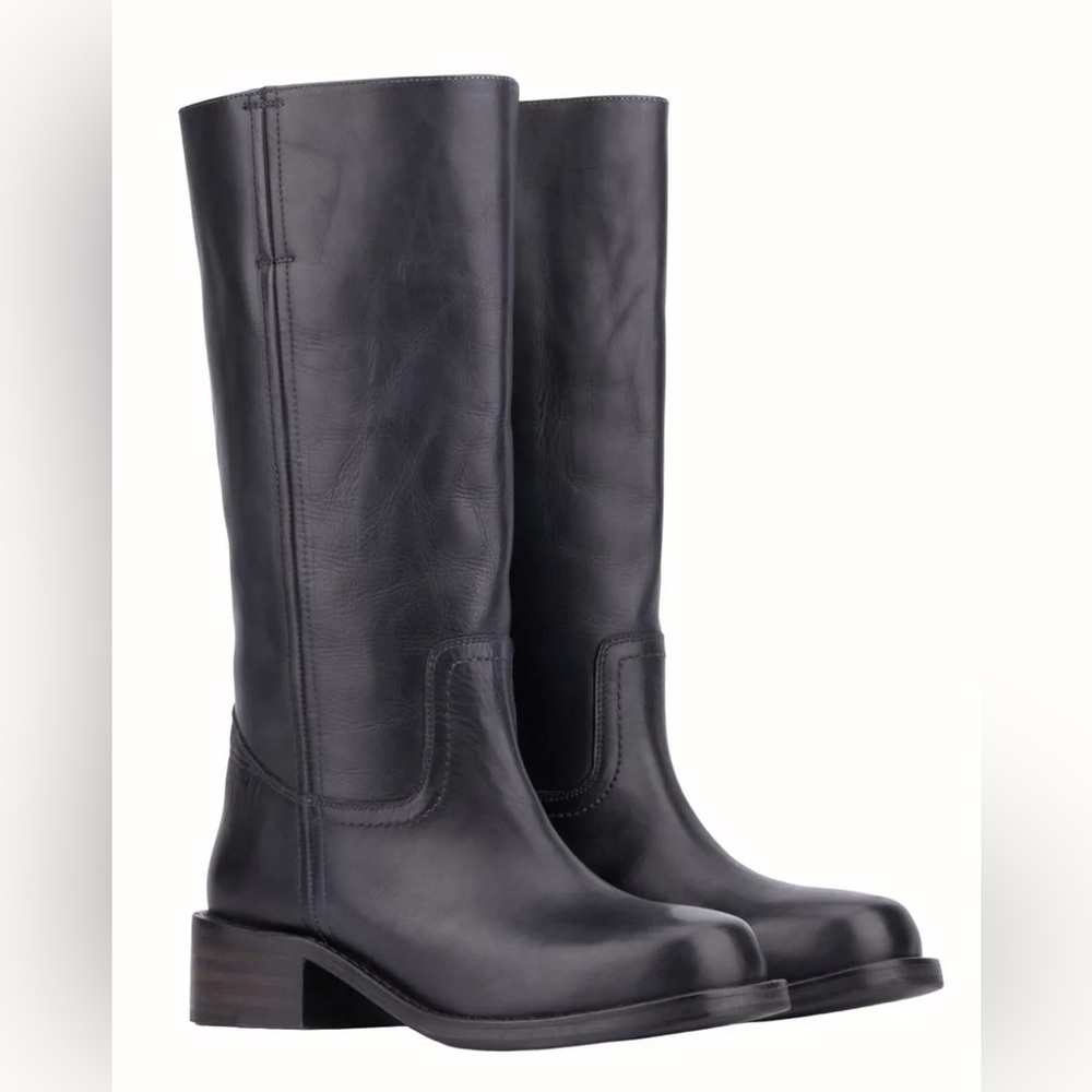Black Heeled Campus Boot